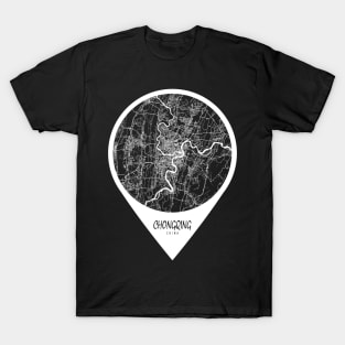 Chongqing, China City Map - Travel Pin T-Shirt